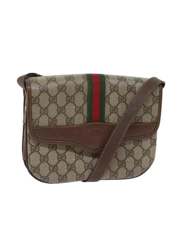 Stylish Bags With Discounts GG Supreme Web Sherry Line Shoulder Bag PVC Upgrade Your Look With Our Exclusive Bag Deals