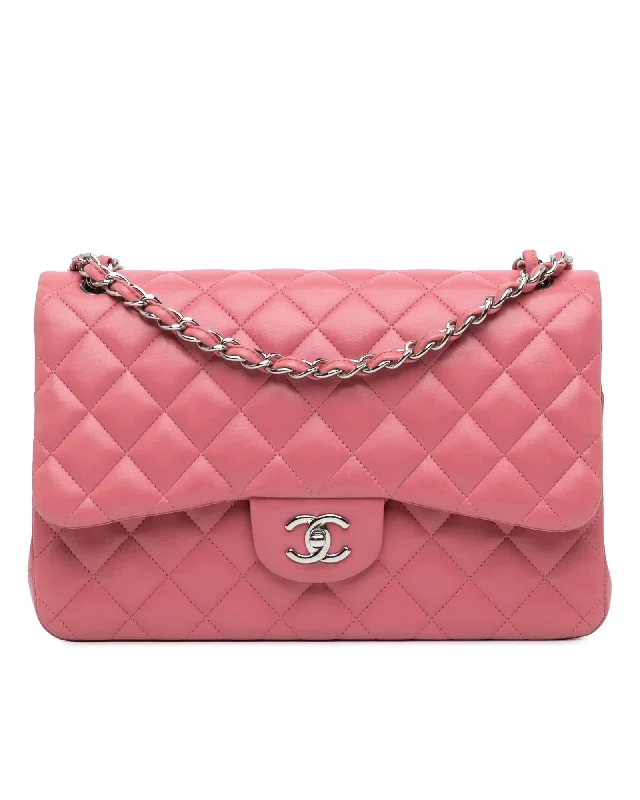 Tote Bag For Office Use Jumbo Classic Lambskin Double Flap Shoulder Bag with Chain Straps and CC Turn-Lock Closure High-Fashion Handbags At Reduced Costs