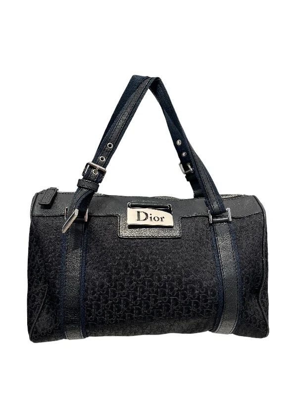 Christian Dior/Hand Bag/Monogram/BLK/Bowling Cloth Handbag Iconic Handbags At Budget-Friendly Prices