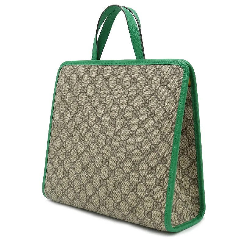 Gucci Gucci GG Sprime Children Boat Tortoise Handbag Ship PVC Leather Beige Green Multicolor 605662 Classic And Modern Handbags Now More Affordable