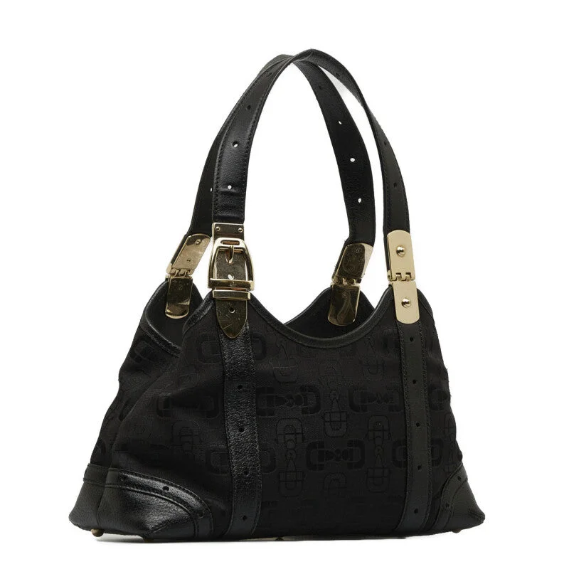 Gucci Horsbit Handbag 145761 Black Canvas Leather Ladies Gucci Luxury Handbags At Budget-Friendly Rates