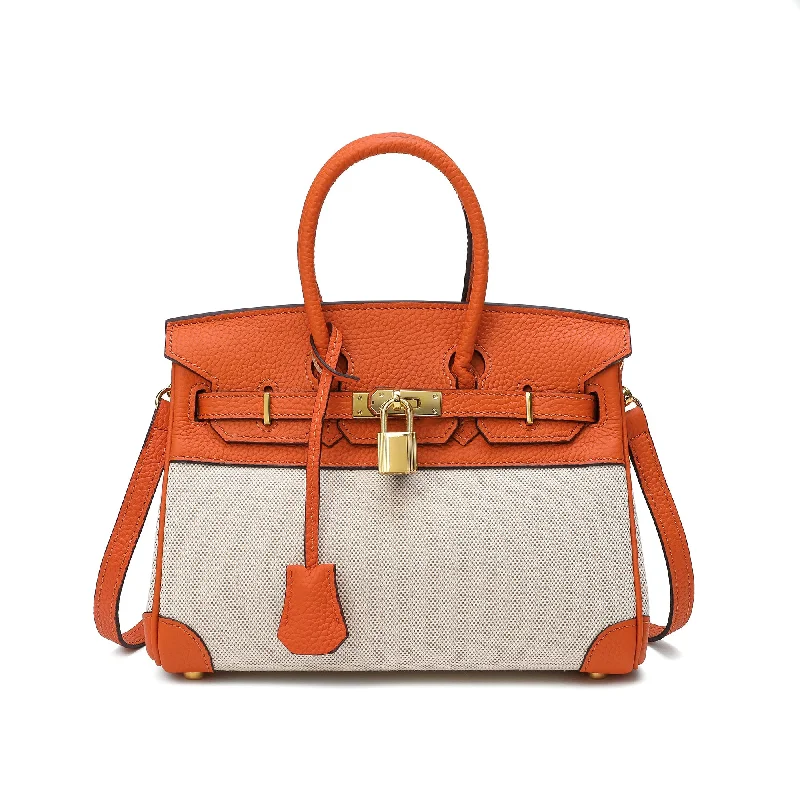 Tiffany & Fred Canvas & Leather Satchel/Shoulder Bag High-Fashion Handbags At Reduced Costs