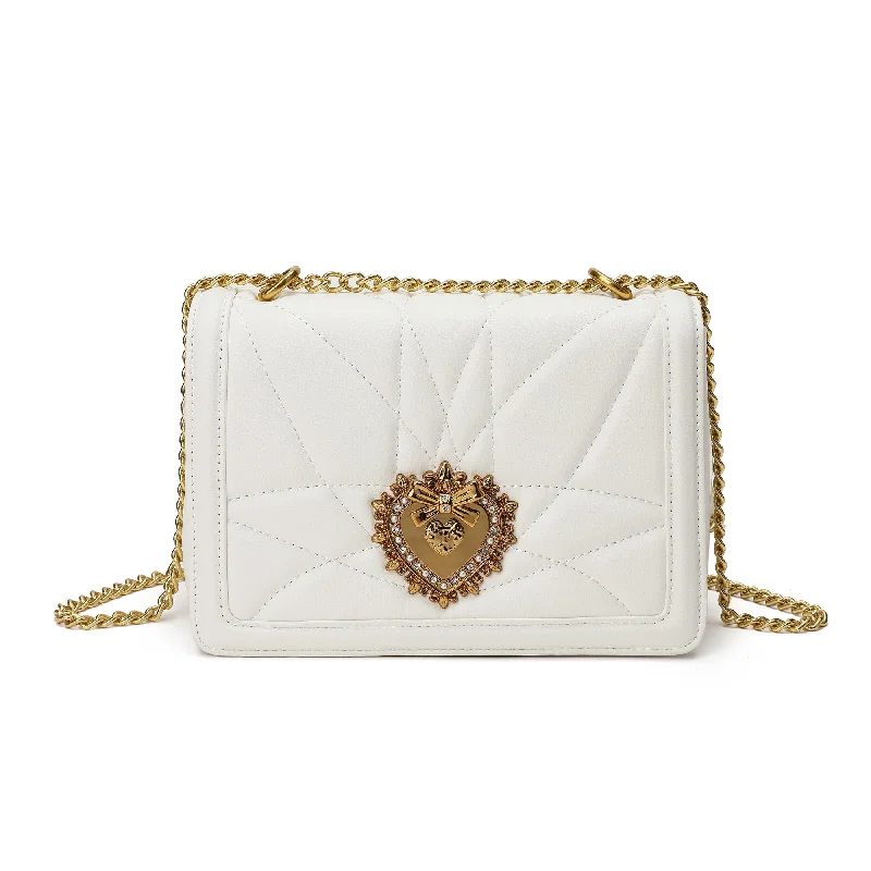 Tiffany & Fred Quilted Sheepskin Heart Shaped Hardware Affordable Elegance, Grab Yours Now