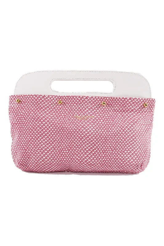 Pink & White Snake Clutch Cover Stylish Bags At Unbeatable Prices