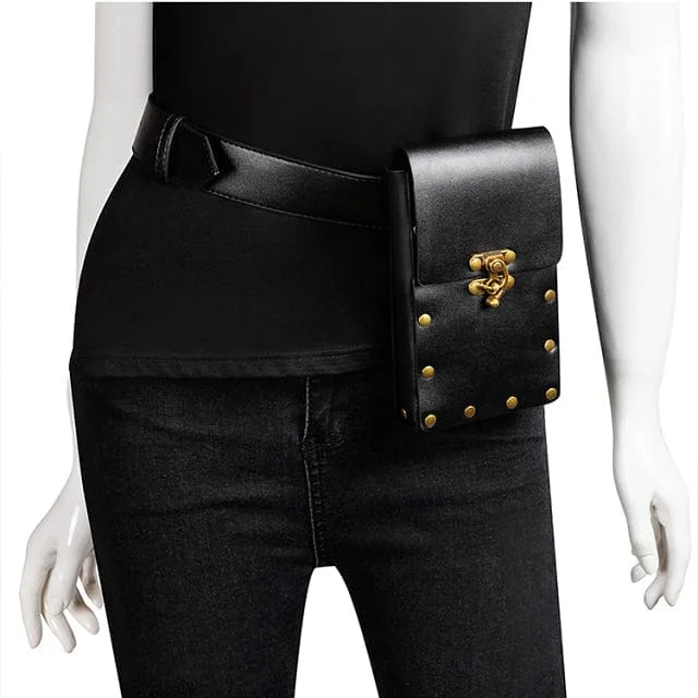 Steampunk Leather Retro Gothic Rivet Fanny Pack Stylish Totes, Exclusive Savings