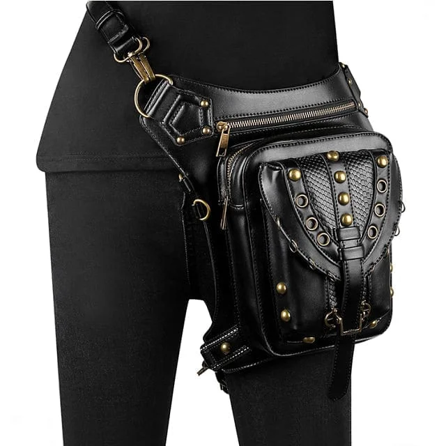 Steampunk Leather Retro Rivet Circles Leg Bag Best Deals On Premium Handbags