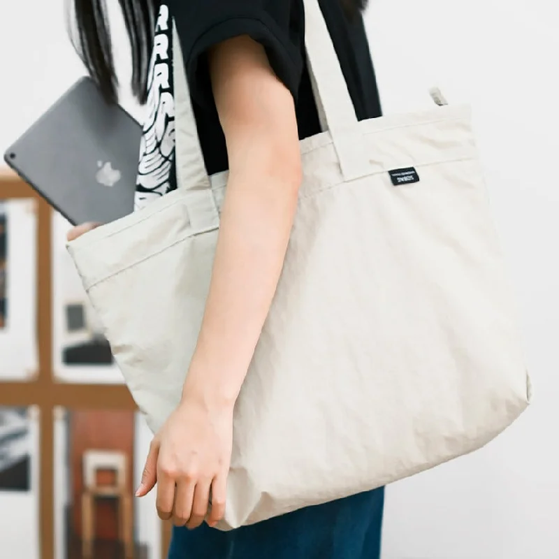 Womens White Nylon Stachel Tote Bag Minimalist Nylon Tote Shoulder Bags Handbag for Women Designer Bags At Low Prices