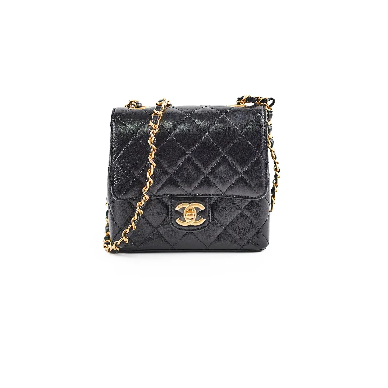 Easy Elegance Sales Chanel Seasonal Square Black Goat Skin Microchipped 2022 Statement Bags, Shop Today